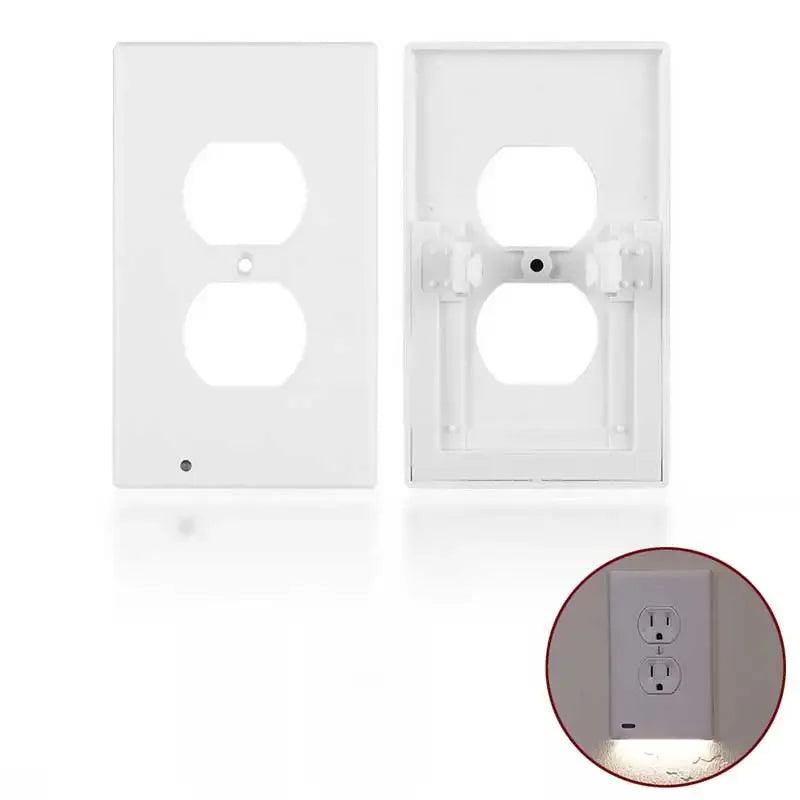 Replaces Plug-In Night Light - Electrical Receptacle Wall Plate With LED Night Lights Auto OnOff Sensor Wall Light Switch